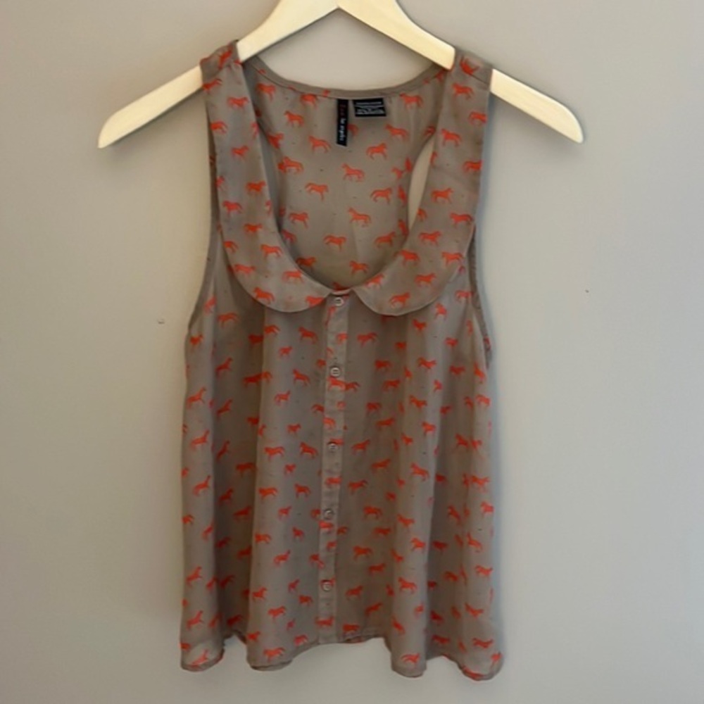 Fire Los Angeles Sleeveless‎ Sheer Top Size M